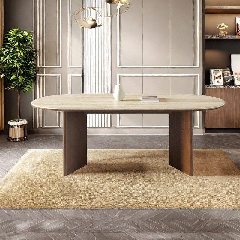Table de salle à manger Retro, H 29,5 po x L 70,9 po x l 31,5 po, Beige