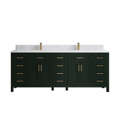 84'' Double Bathroom Vanity with Quartz Top