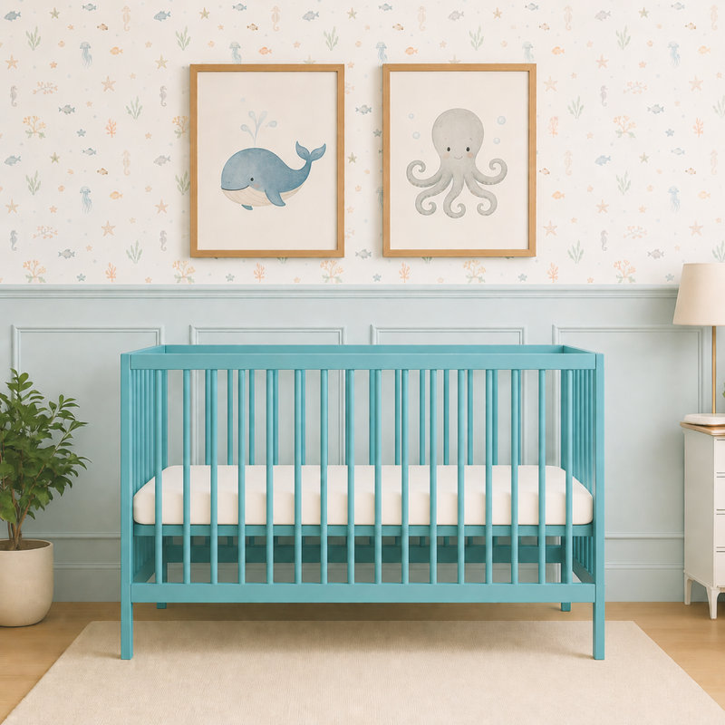 Mini Cot Bed, Ocean Teal