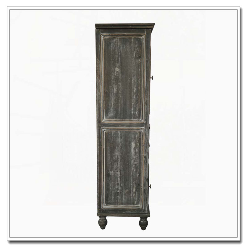 Armoire de rangement Farmhouse, Noir + gris
