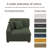 Upholstered Green Corduroy Armchair with Pillow Back and Solid Wood Legs-2135547284-2119797796