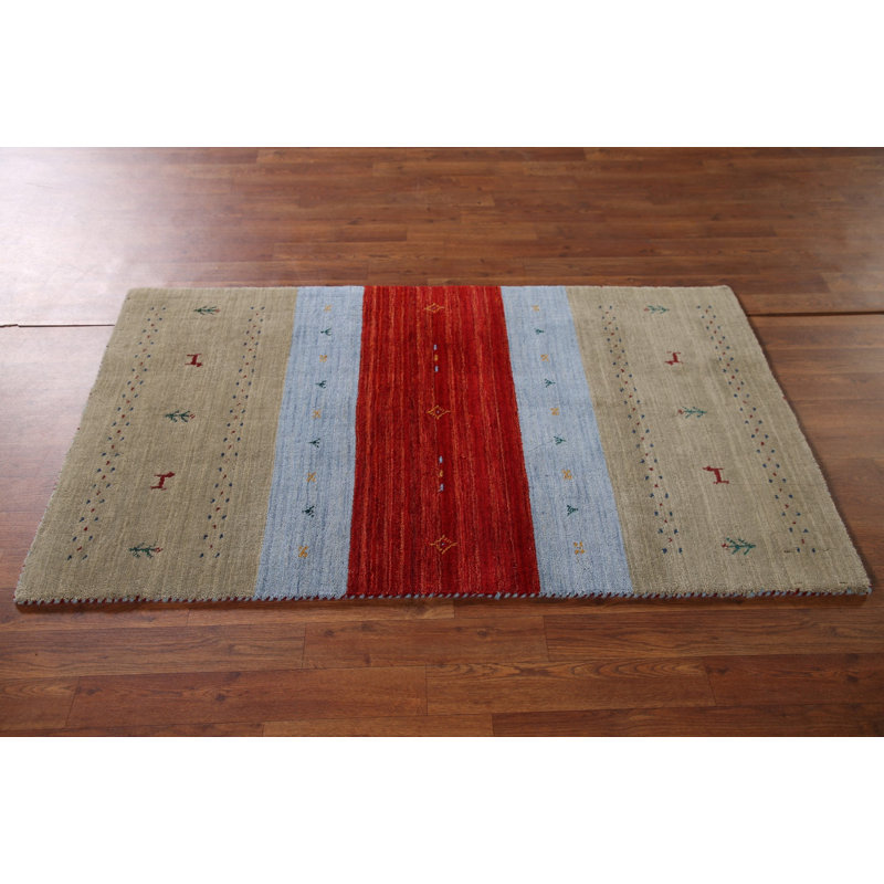 Tapis rayé en laine Gabbeh 3x5