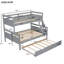 Lit simple superposé au-dessus d'un lit double gris avec structure fiable et lit gigogne utilisable-1556314487