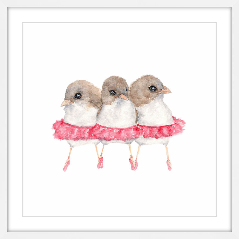 «Ballerina Birds» par Thimble Sparrow, reproduction encadrée, H 24 po x l 24 po x P 1,5 po
