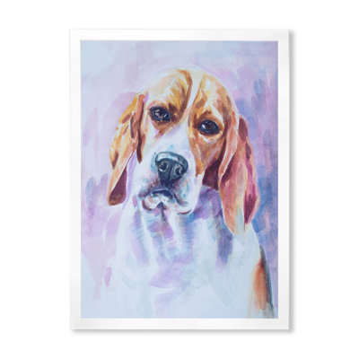 " Portrait Of A Beagle Dog On White "