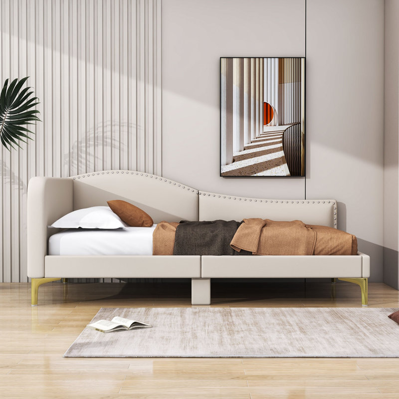 Pilning Upholstered Daybed, Twin, Beige