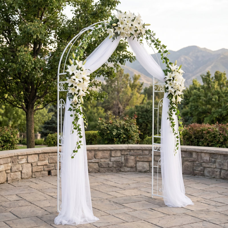 Treillis en fer Scendor, 87 po x 45 po, Blanc