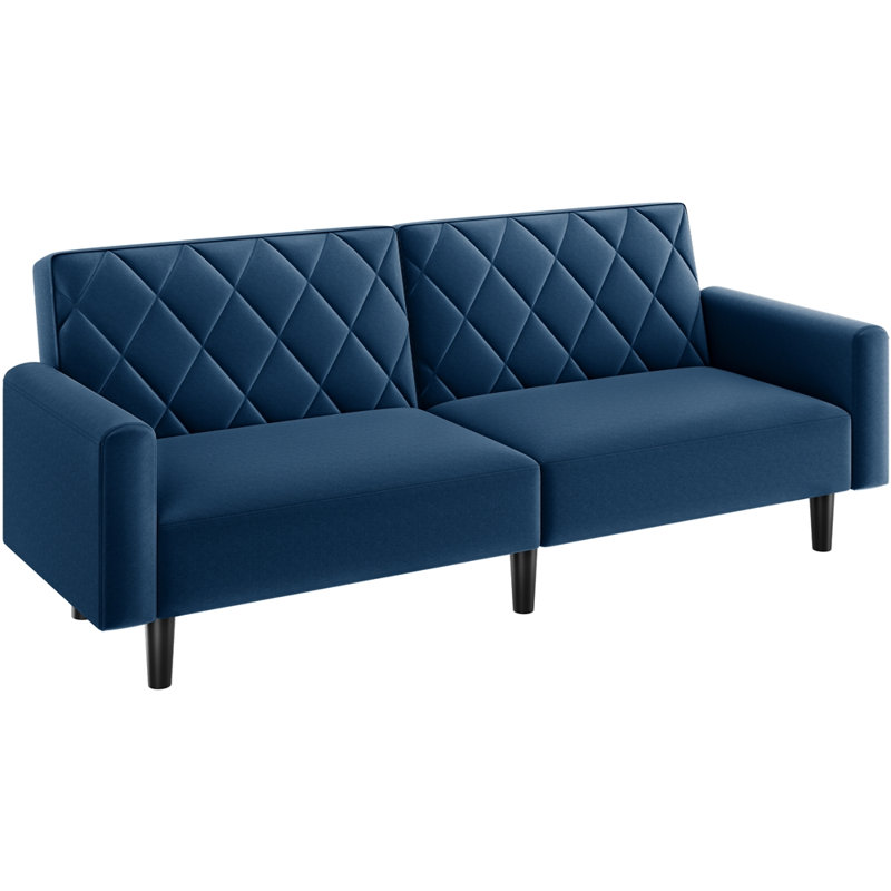 2-Seater Sofa Bed Aidden With Adjustable Backrest, Blue