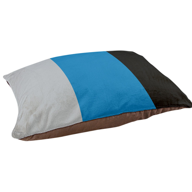 Oreiller Oklahoma, Grand (l 40 po x P 30 po x H 6,5 po), Argent / bleu / noir