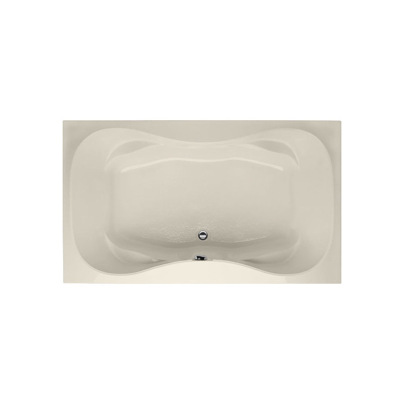 Evansport 60'' L Soaking Bathtub, Biscuit, Polished Chrome