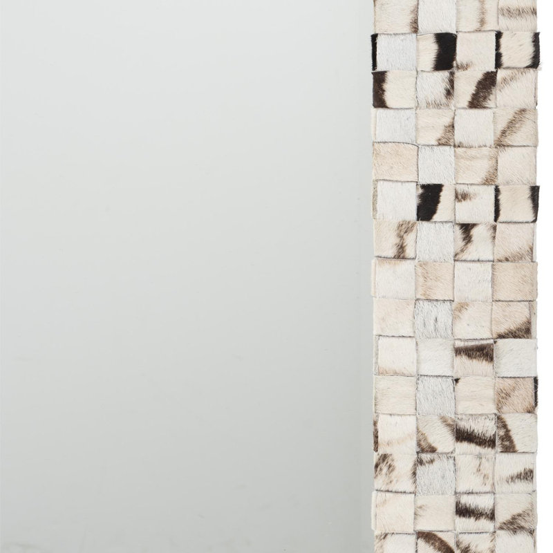 Medium 37" Woven Hide Accent Mirror