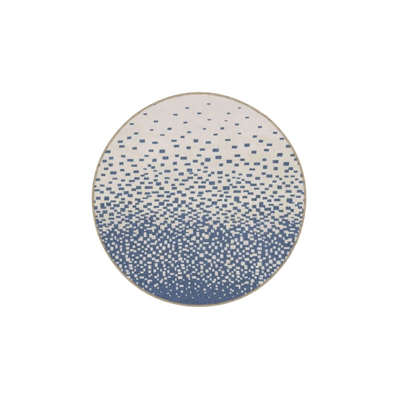 Blue Flowing Pixel Patterned Woven Base Carpet, Rectangle 5' x 9'11"