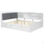 Lit plateforme en bois avec lit gigogne, tablettes et tête de lit-1067365783