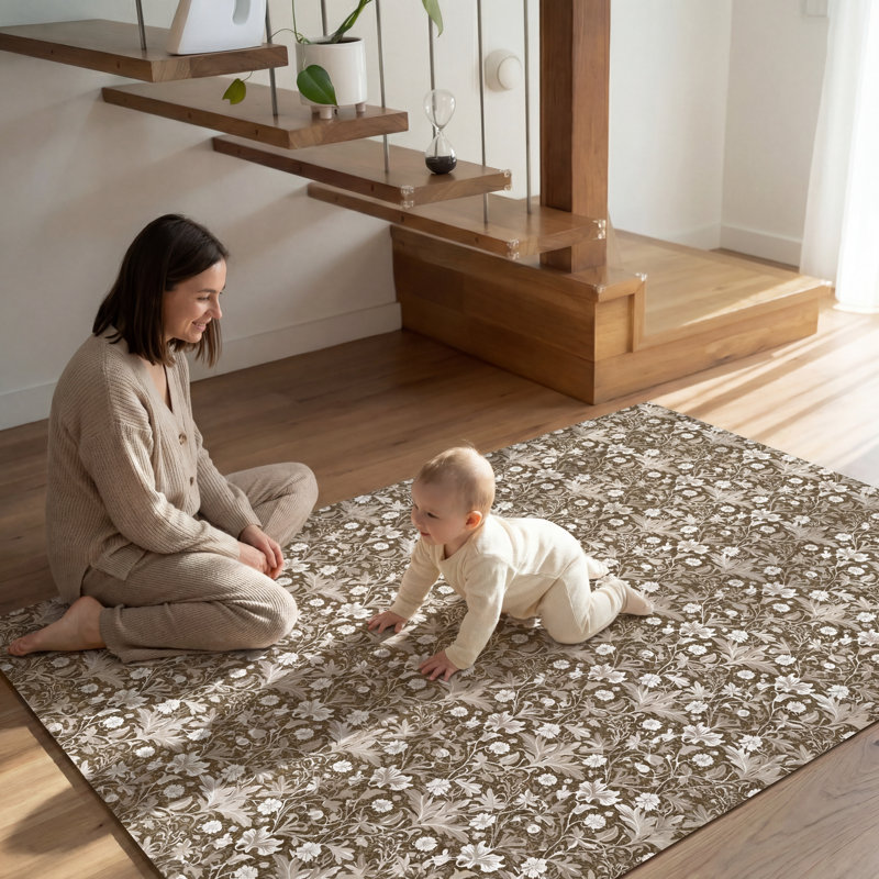Tapis de jeu réversible pour bébé de 79 po x 55 po en mousse de polyuréthane épais pour le ventre et les rampements, tapis de chambre de bébé et de salon pour tout-petit