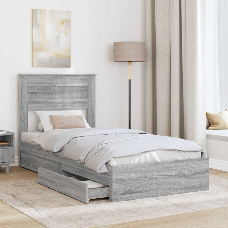 Bed, Small Single (2'6), Smoked Oak
