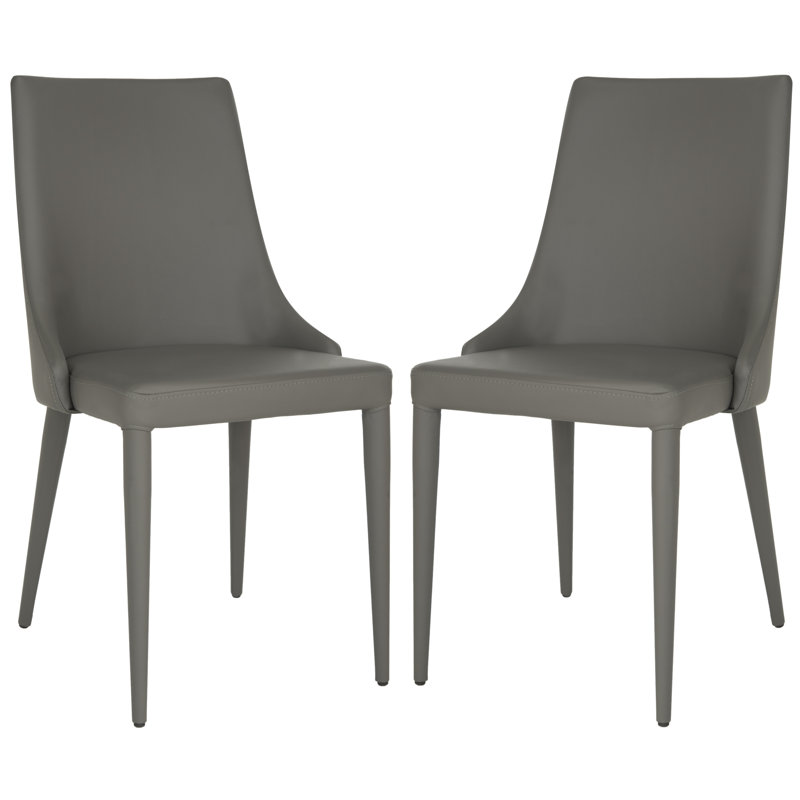 Chaise d'appoint rembourrée H 19,1 po Bohy, Polyuréthane gris foncé