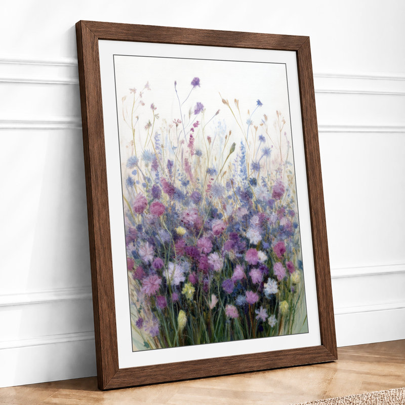 Lavender Meadow Botanical - Framed Print, Walnut, A1 - 84.1 x 59.4 cm
