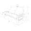 Grand futon avec matelas à dossier large avec rangement 89 po Stratford-93691333