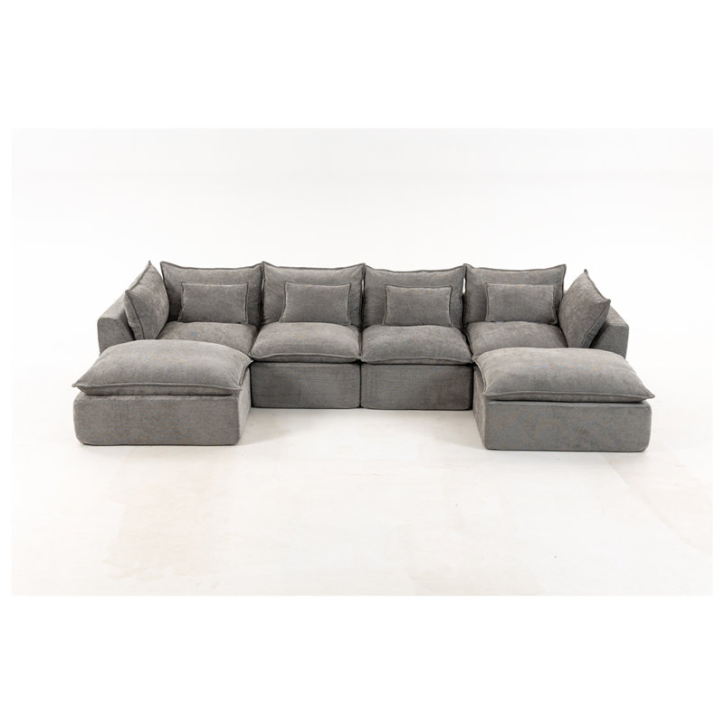 Canapé modulaire surdimensionné de 130,71 po de large avec canapé modulaire True Relax, Gris antique