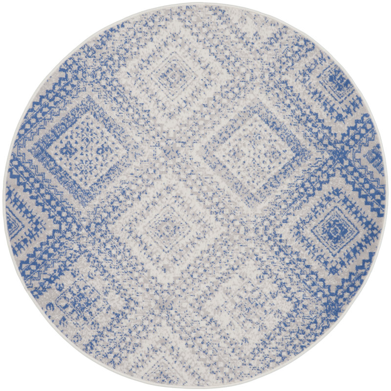 Geometric Indoor Rug, Round 5'