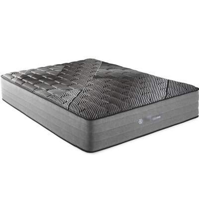 Matelas simple TG 14 po - Pure glace ferme. Housse pour un environnement de sommeil plus frais. 1 po avec gel de cuivre, argent, graphite et un meilleur soulagement. Ressorts ensachés Peaceful Slumber