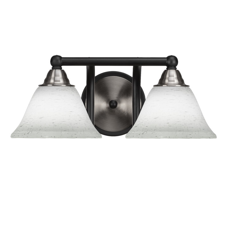 Michell 2-Light Bath Bar, Matte Black/Brushed Nickel
