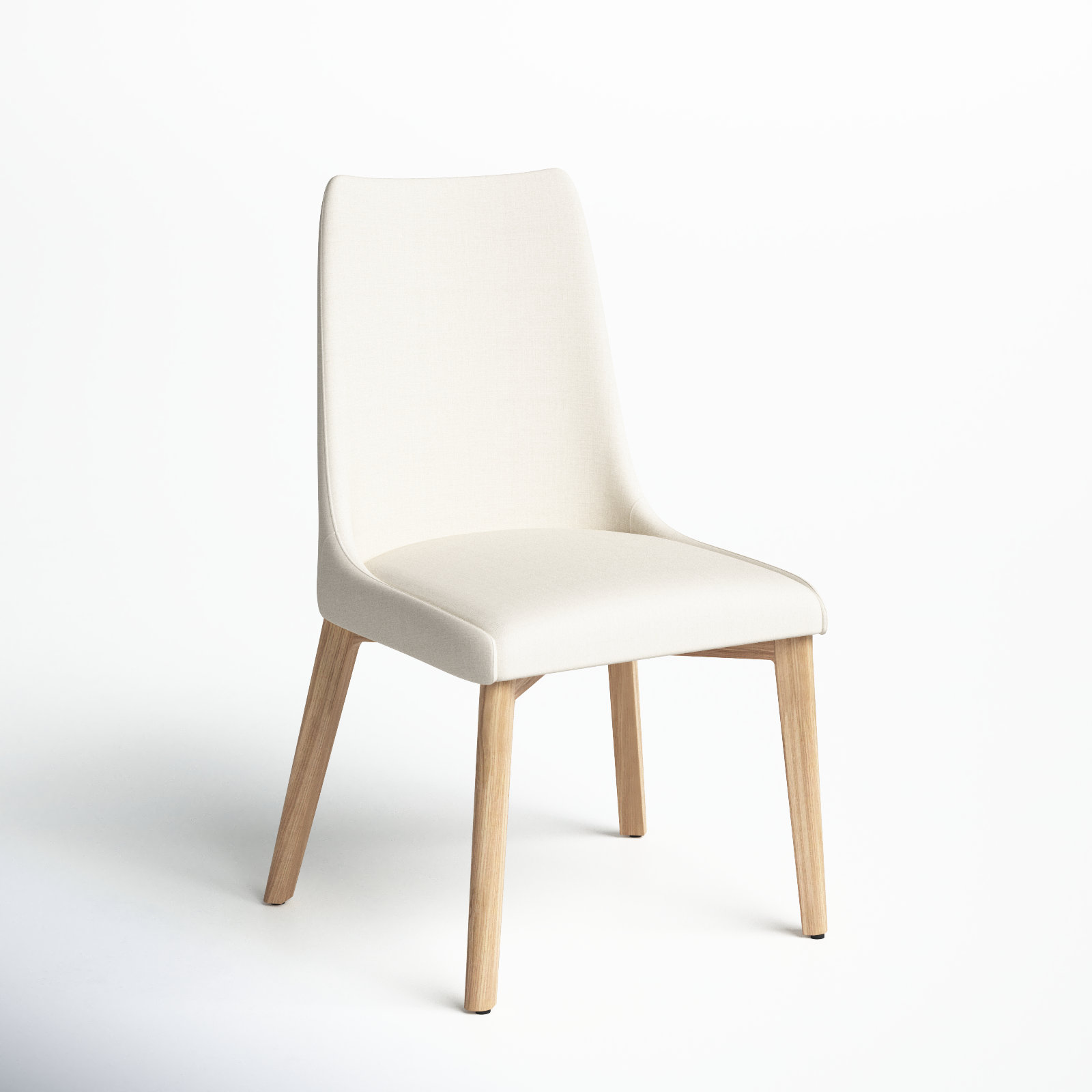 Emestina Linen Dining Chair, Natural Frame/Ivory Cushion