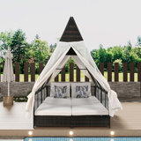 Outdoor Patio Daybed with Adjustable Backrest and Multiple Comforts