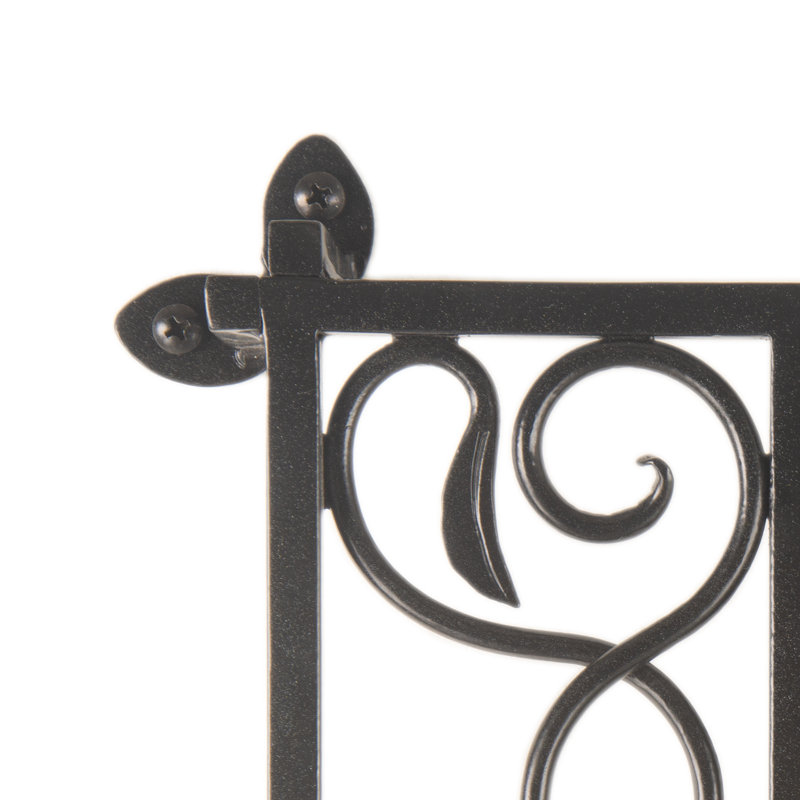Grille de porte / fenêtre forgée à la main Speakeasy, Noir