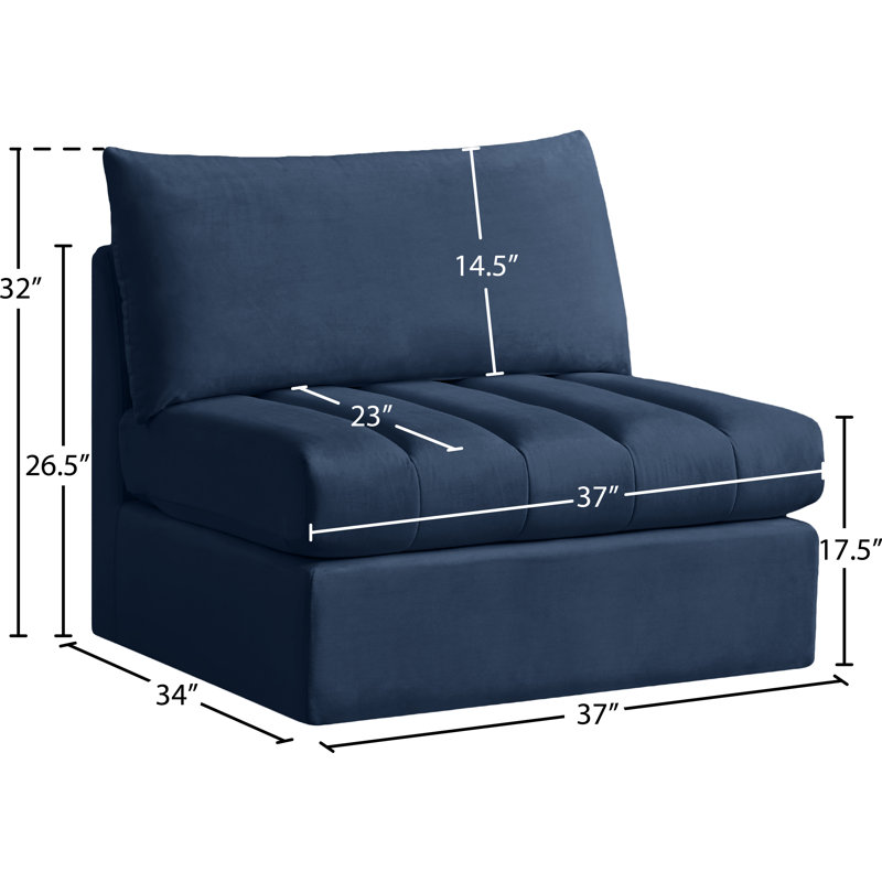 Jacob Velvet Slipper Chair, Navy Velvet