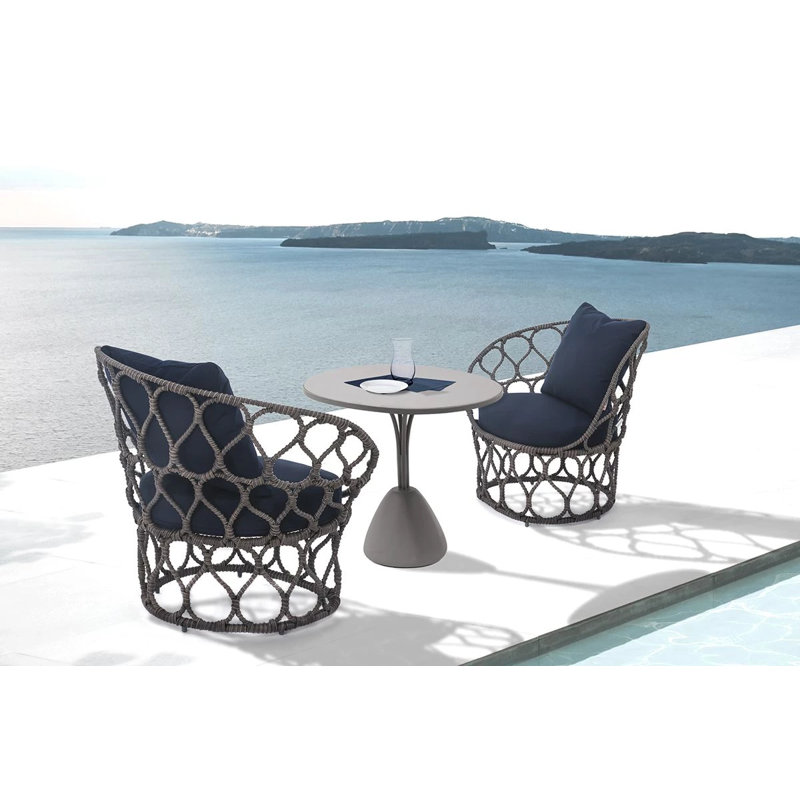 Forma Outdoor Lounge Chair, Canvas Navy, Pale Gray