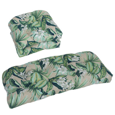 Rounded Back Outdoor Settee Cushion Set (Set Of 3)