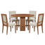 Ensemble de table de salle à manger 5 pièces pour 4 personnes, table de salle à manger de style minimaliste avec 4 chaises rembourrées en bois massif-1544818960