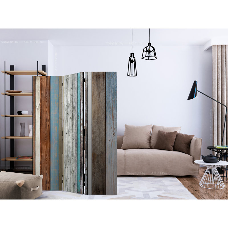 Georges 172cm H Solid Wood Folding Room Divider, 3