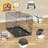 Versatile Folding Metal Dog Crate with Divider and Leak-Proof Tray for Indoor Use-1169598109