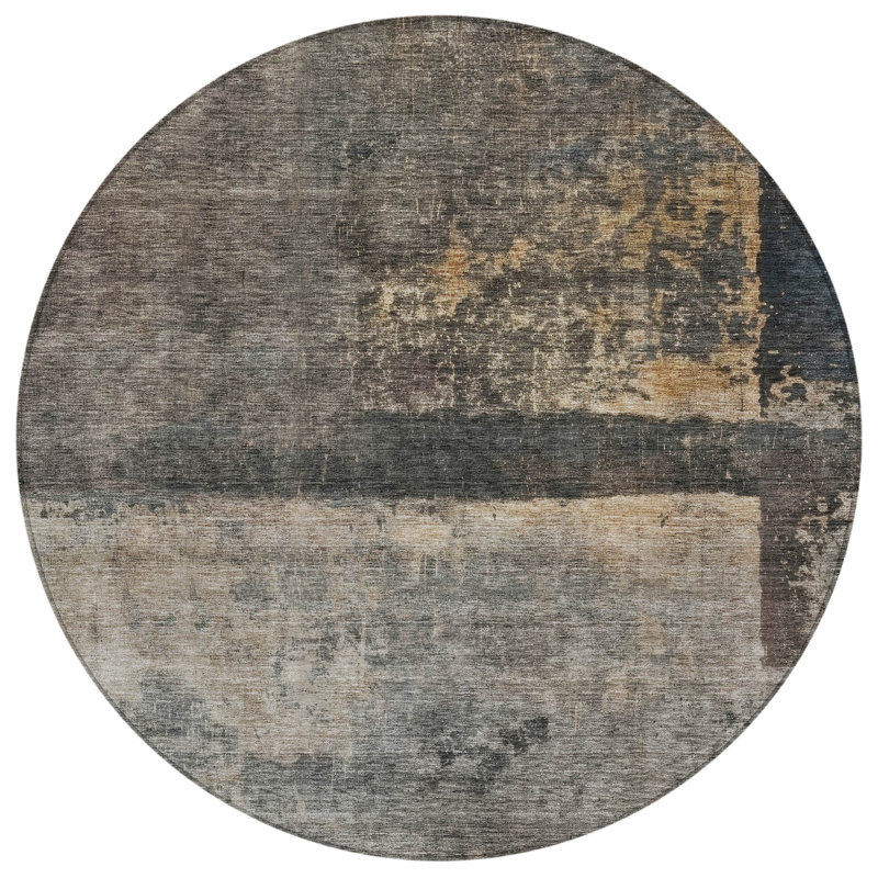 Mehriza Brown Washable Indoor-Outdoor Rug - , 3' x 5'