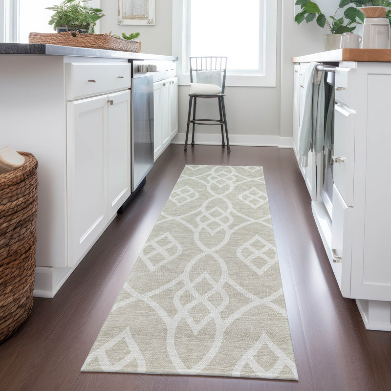 Malek Indoor/Outdoor Area Rug with Non-Slip Backing, Runner 2'3" x 7'6"