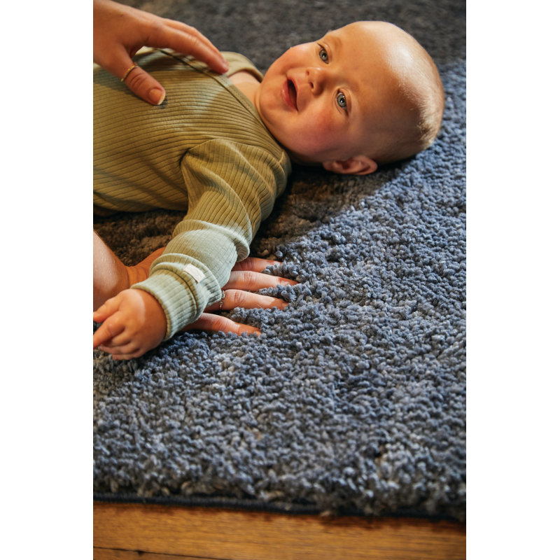 My Lux Deep Pile Smoke Blue Rug, Rectangle 160 x 230cm