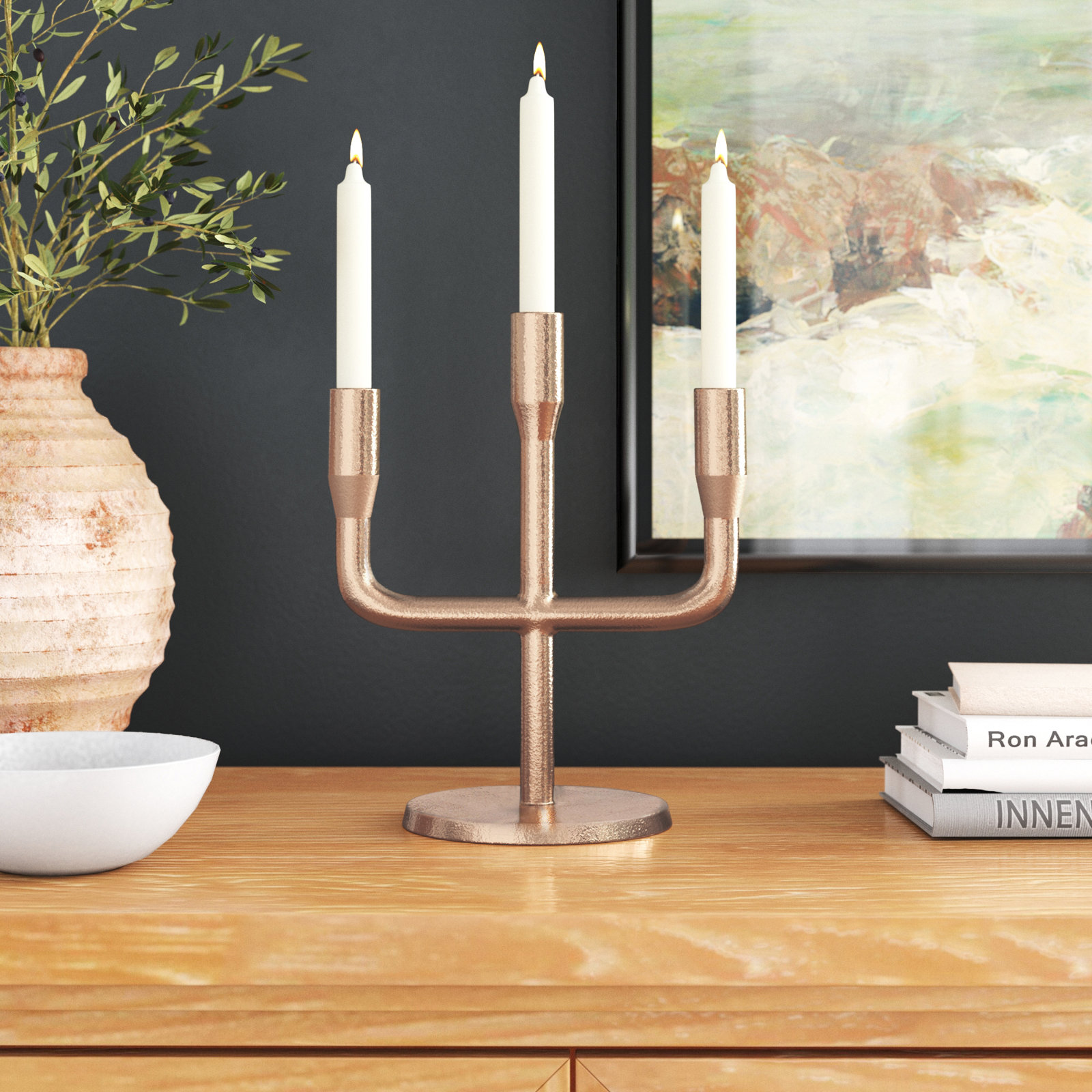 Belden Metal Candelabra, Antique Brass
