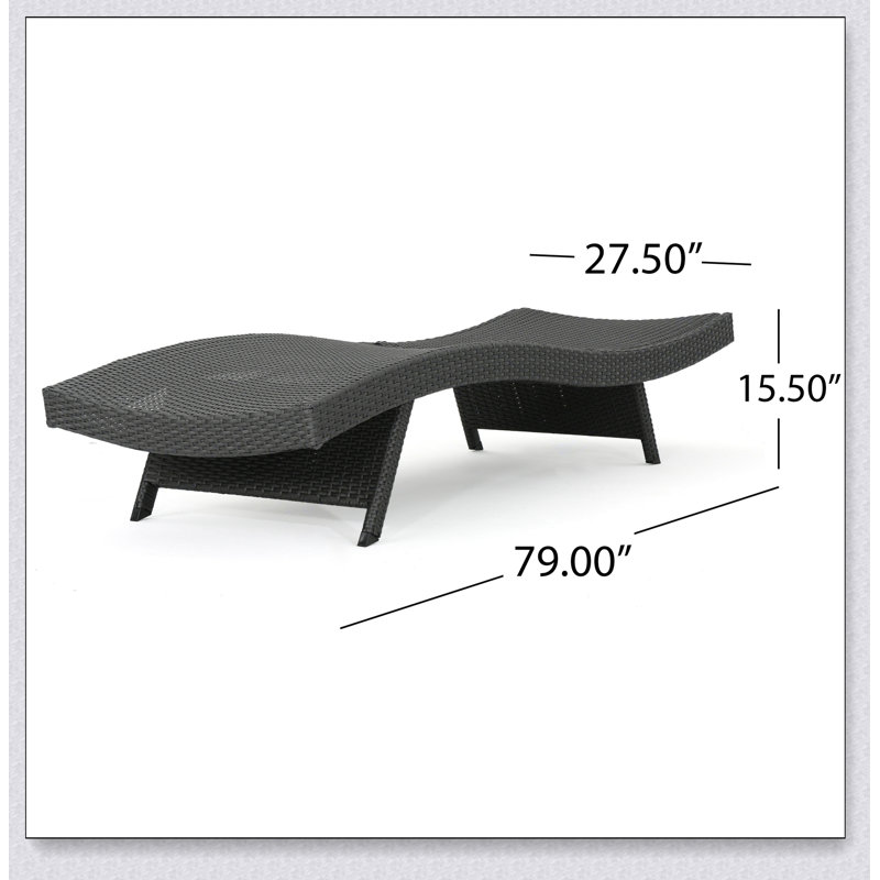 PE WICKER CHAISE LOUNGE, Gray
