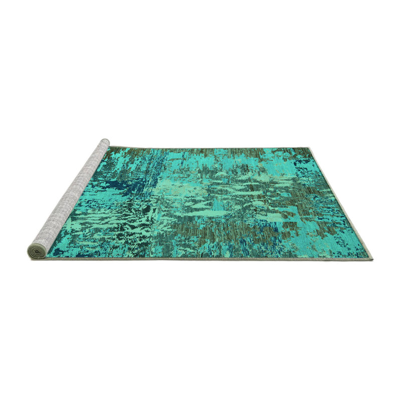 Washable Abstract Indoor Rug, Square 5'