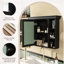 35'' x 28'' Modern Wall-Mounted Bathroom Storage Cabinet with Mirror Door & 6 Open Shelves-485725729