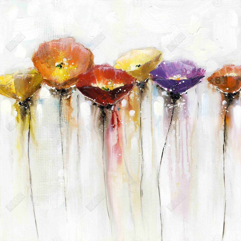 " Multiple Colorful Abstract Flowers "