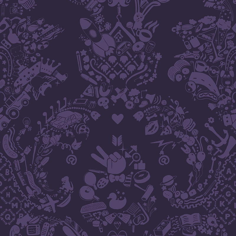 Jewett 10m x 52cm Matte Paste the Wall Wallpaper Roll, Purple