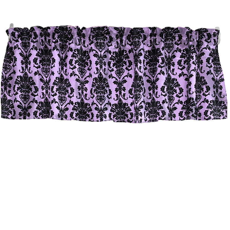 Cantonnière florale en damas 58 po, Lavande, L 58 po x L 14 po