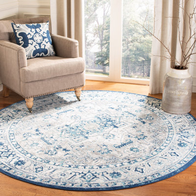 Aurich Light Gray/Blue Oriental Rug