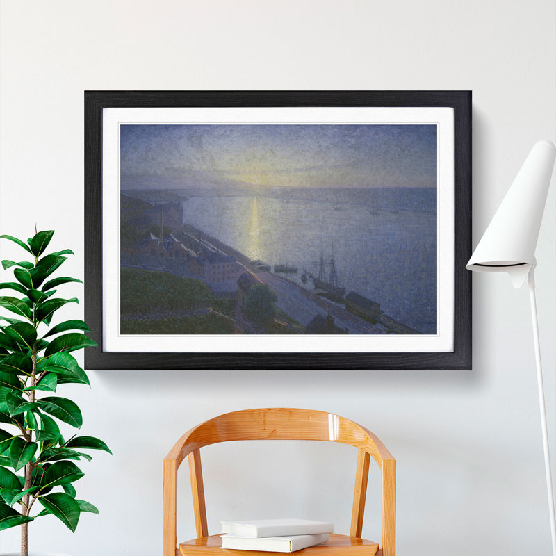 Sunset by Eugene Jansson - Picture Frame Painting, Black Framed, 36cm H x 48cm W x 2cm D