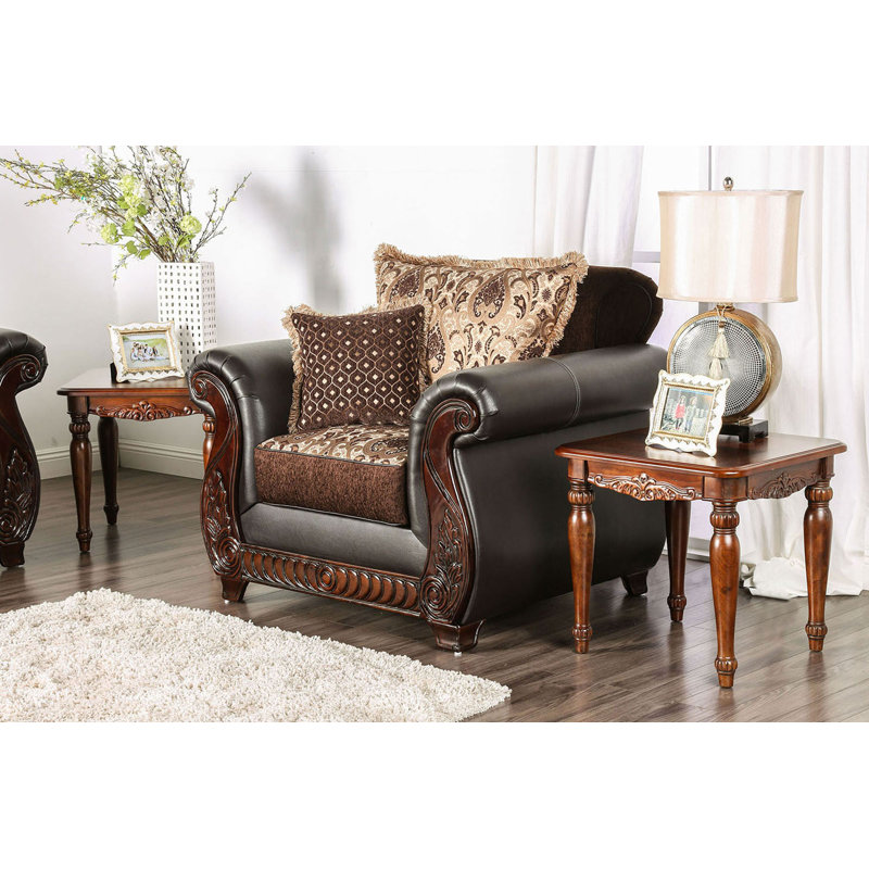 Chaise traditionnelle l 48,4 po, brun foncé, Brun foncé / brun clair
