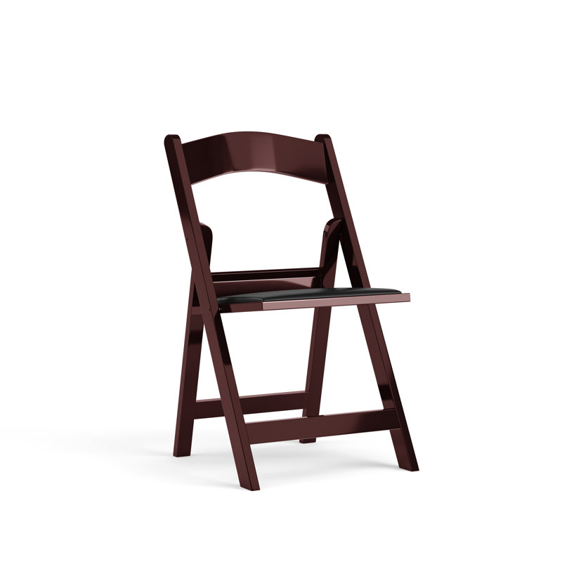 Thornfeldt Upholstered Folding Event Chairs with Padded Seats, Red Mahogany 