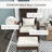 Patio Wicker Adirondack Chair with Ottoman-961625646